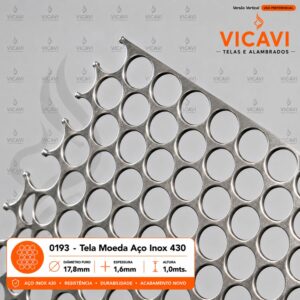 Tela Moeda em Aço Inox