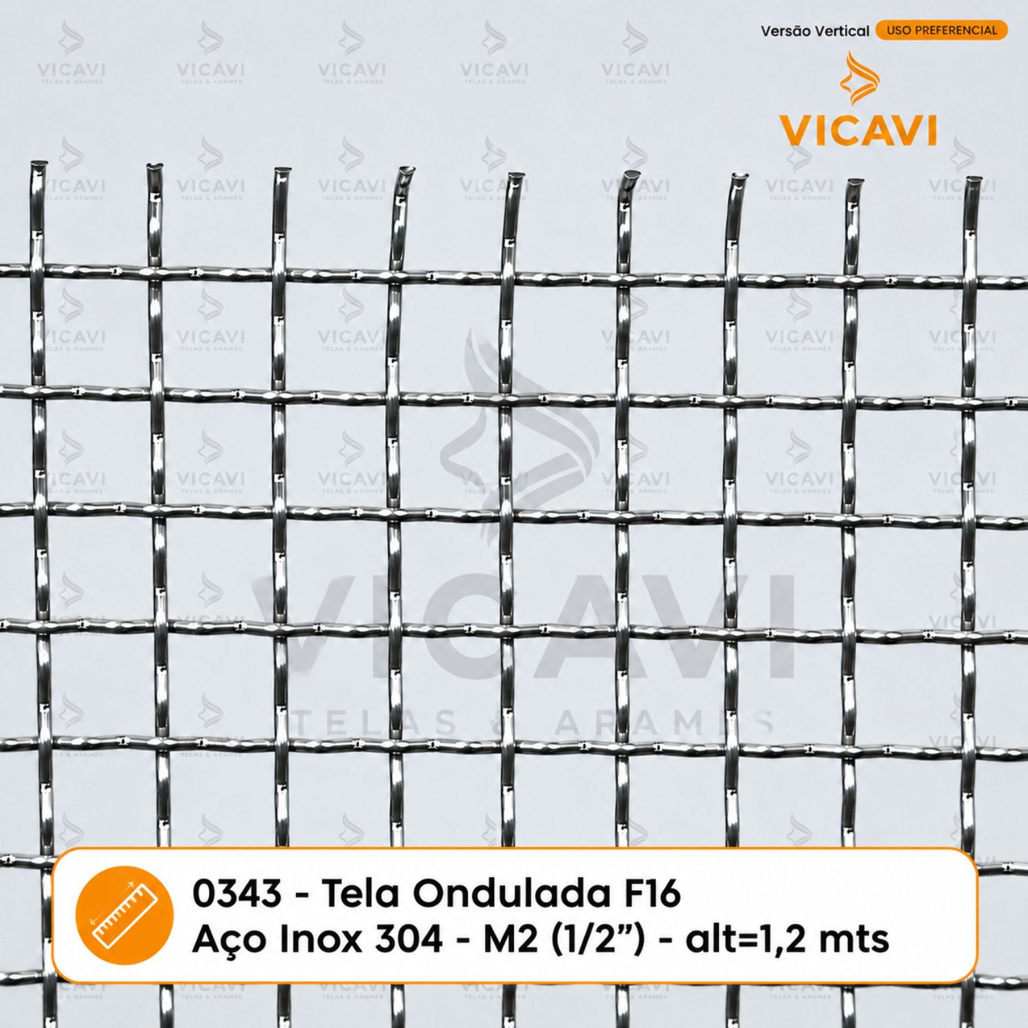 Tela Ondulada Fio 16 em Aço Inox AISI 304 - Image 2