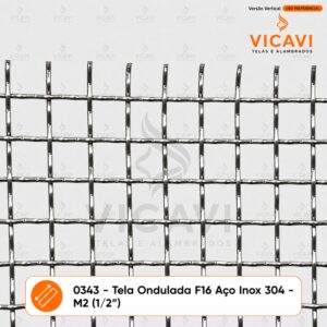 Tela Ondulada Fio 16 em Aço Inox AISI 304