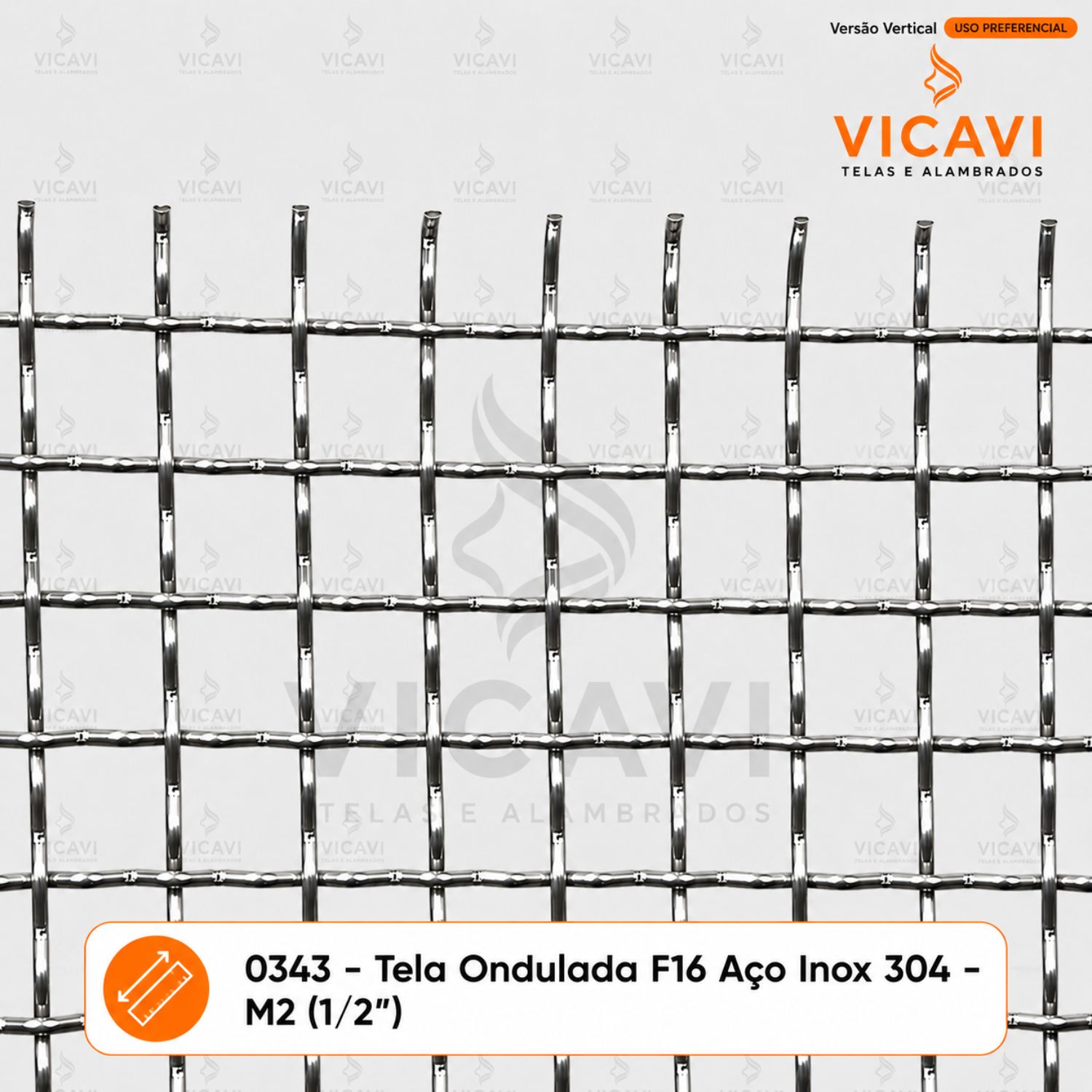 Tela Ondulada Fio 16 em Aço Inox AISI 304